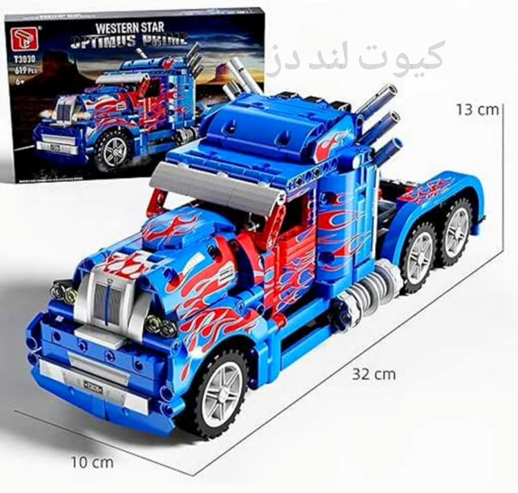 لگو کامیون اپتیموس پرایم عقب کش Western Star مدل T3030 چراغدار، ۶۱۹ قطعه