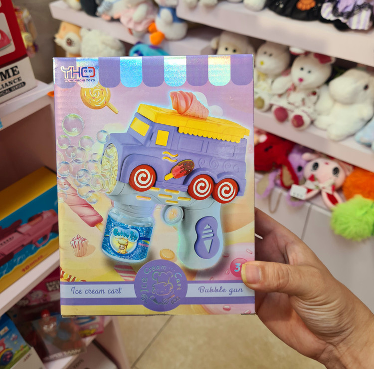 تفنگ حبابساز طرح ماشین بستنی چراغدار و باتریخور | Bubble Gun