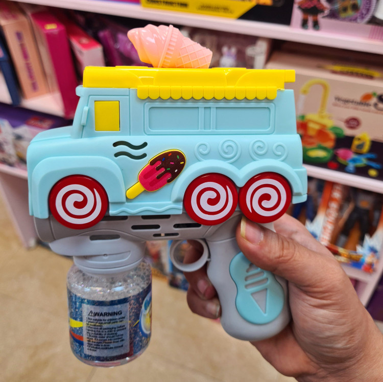تفنگ حبابساز طرح ماشین بستنی چراغدار و باتریخور | Bubble Gun
