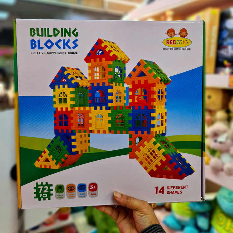 بلوک خانه سازی رنگارنگ ۷۲ قطعه مدل Building Blocks نسخه اورجینال ضد حساسیت