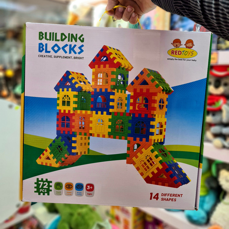 بلوک خانه سازی رنگارنگ ۷۲ قطعه مدل Building Blocks نسخه اورجینال ضد حساسیت