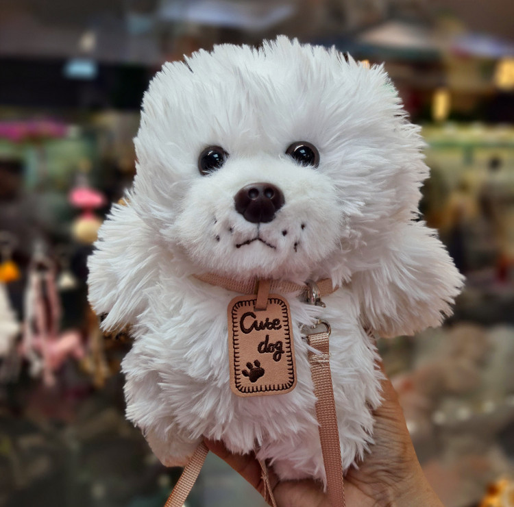عروسک سگ پولیشی پشمالو اورجینال Cute Dog | همراه با قلاده