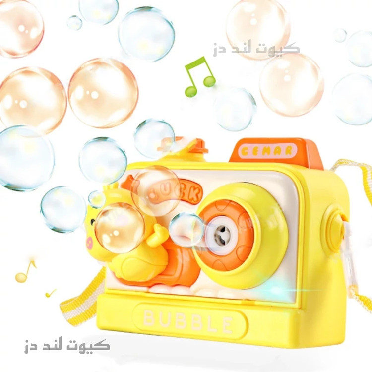 حبابساز اتوماتیک موزیکال و چراغ دار مدل دوربین عکاسی طرح جوجه همراه با مایع حبابساز